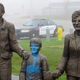 Illustration for article titled Somebody Defaced Two Wayne Gretzky Sculptures